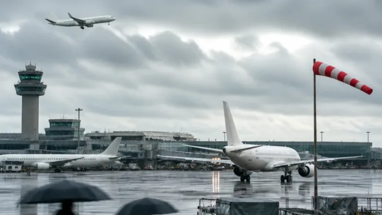Strong winds from Storm Austen force diversions and delays at Manchester Airport